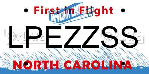 LPEZZSS North Carolina License Plate