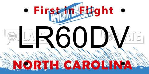 LR60DV North Carolina License Plate