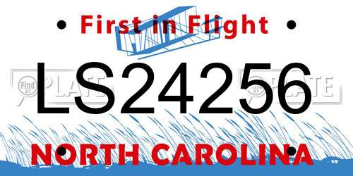 LS24256 North Carolina License Plate