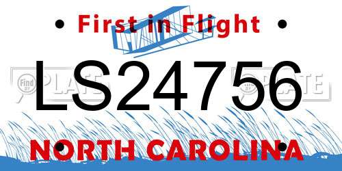 LS24756 North Carolina License Plate