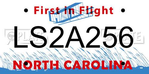 LS2A256 North Carolina License Plate