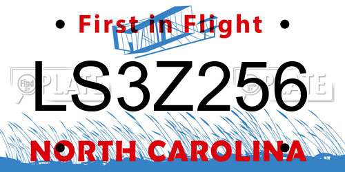 LS3Z256 North Carolina License Plate