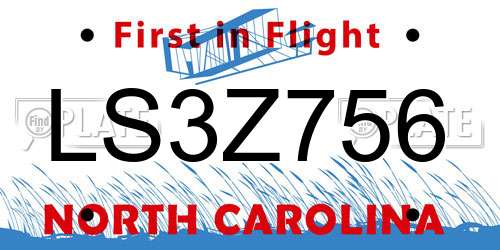 LS3Z756 North Carolina License Plate