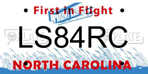 LS84RC North Carolina License Plate