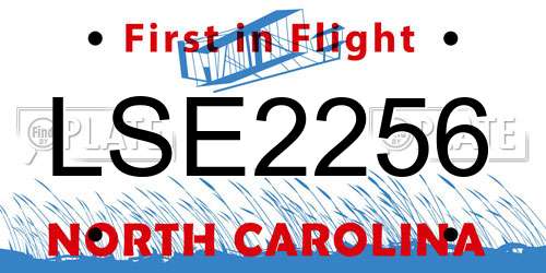 LSE2256 North Carolina License Plate