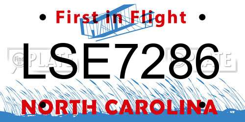 LSE7286 North Carolina License Plate