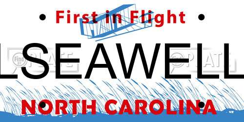 LSEAWELL North Carolina License Plate