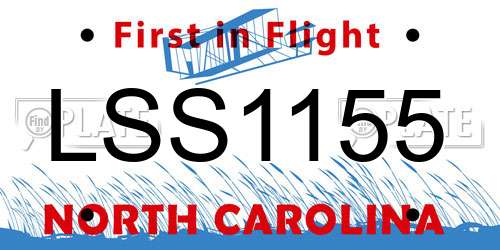 LSS1155 North Carolina License Plate