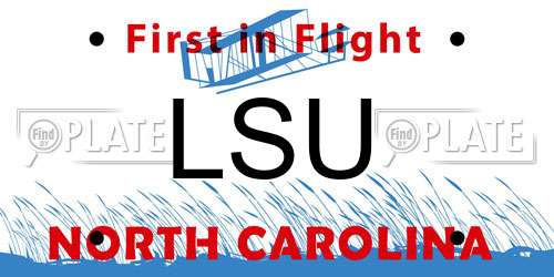 LSU North Carolina License Plate