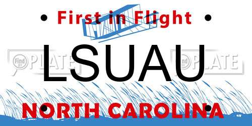 LSUAU North Carolina License Plate