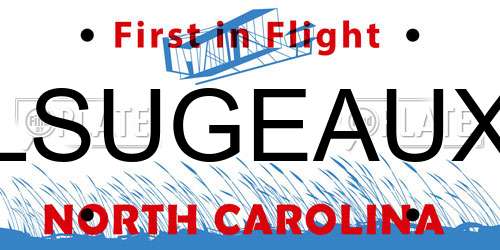 LSUGEAUX North Carolina License Plate