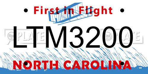 LTM3200 North Carolina License Plate