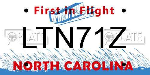 LTN71Z North Carolina License Plate