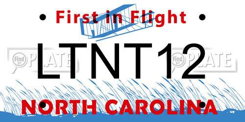 LTNT12 North Carolina License Plate