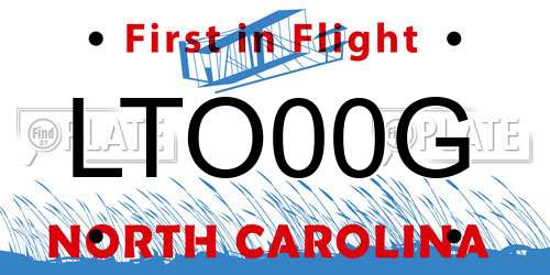 LTO00G North Carolina License Plate