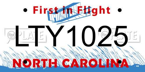 LTY1025 North Carolina License Plate
