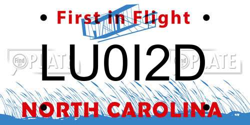 LU0I2D North Carolina License Plate