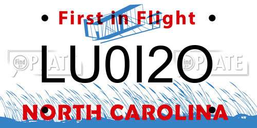 LU0I2O North Carolina License Plate