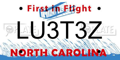 LU3T3Z North Carolina License Plate