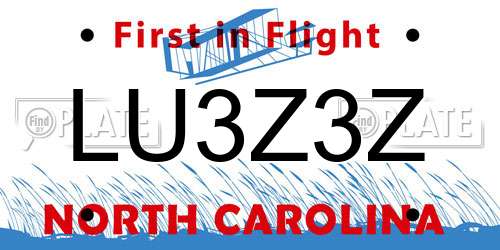LU3Z3Z North Carolina License Plate