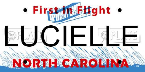 LUCIELLE North Carolina License Plate