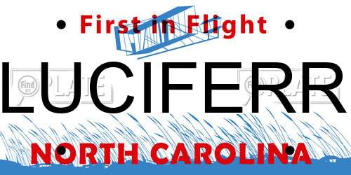 LUCIFERR North Carolina License Plate