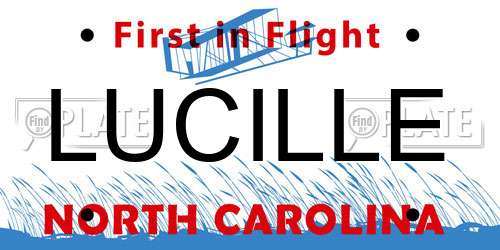 LUCILLE North Carolina License Plate