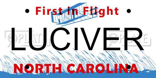 LUCIVER North Carolina License Plate