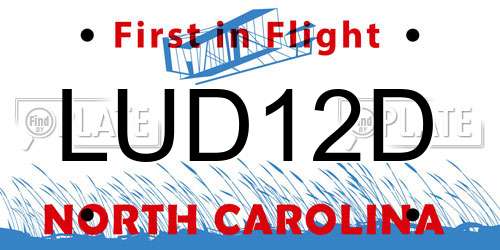 LUD12D North Carolina License Plate