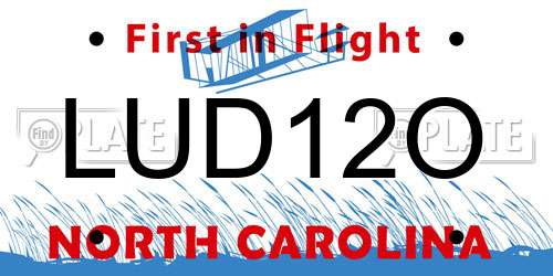 LUD12O North Carolina License Plate