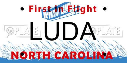 LUDA North Carolina License Plate