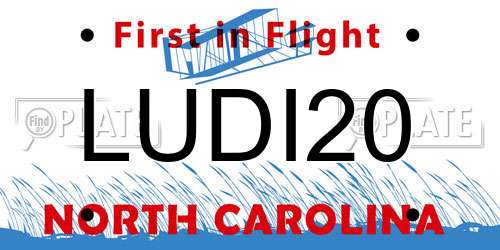 LUDI20 North Carolina License Plate
