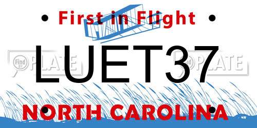 LUET37 North Carolina License Plate