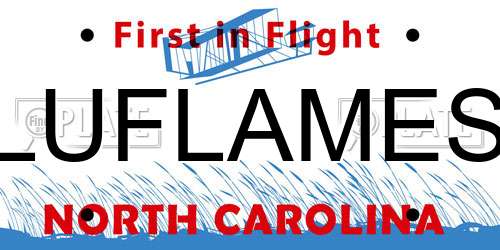 LUFLAMES North Carolina License Plate