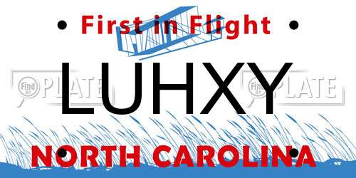 LUHXY North Carolina License Plate
