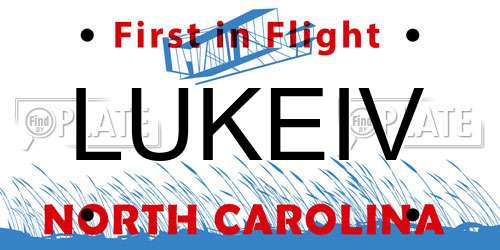 LUKEIV North Carolina License Plate