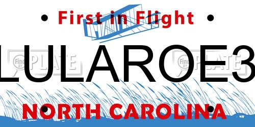 LULAROE3 North Carolina License Plate