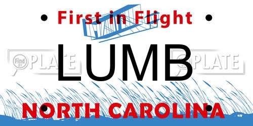 LUMB North Carolina License Plate
