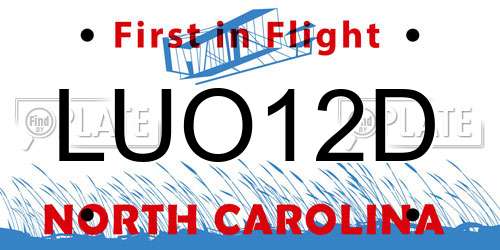 LUO12D North Carolina License Plate