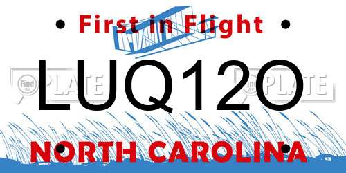 LUQ12O North Carolina License Plate