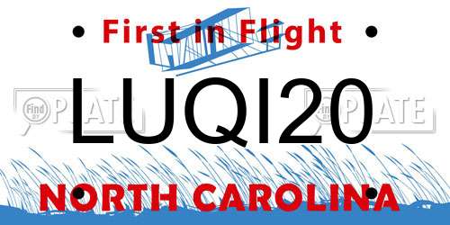LUQI20 North Carolina License Plate