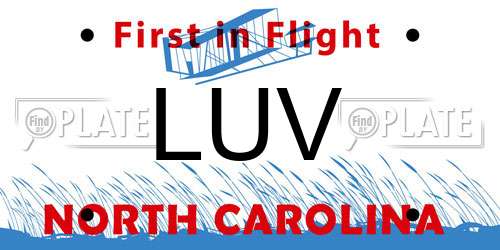 LUV North Carolina License Plate