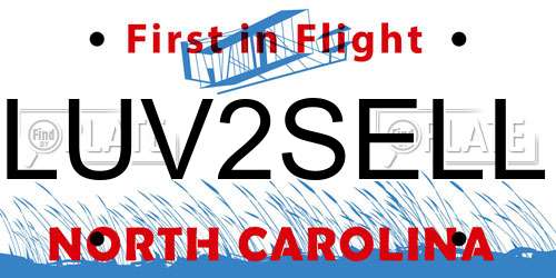 LUV2SELL North Carolina License Plate