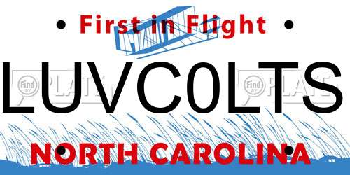 LUVC0LTS North Carolina License Plate