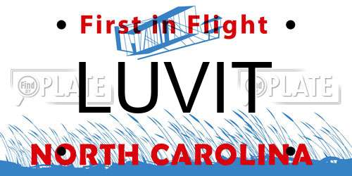 LUVIT North Carolina License Plate