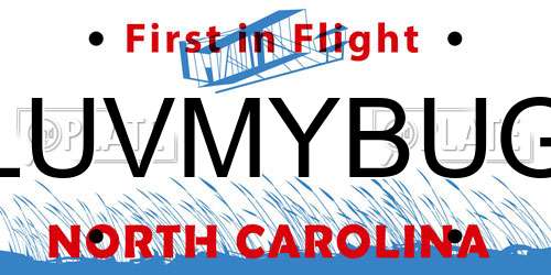 LUVMYBUG North Carolina License Plate
