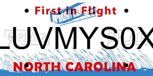 LUVMYS0X North Carolina License Plate