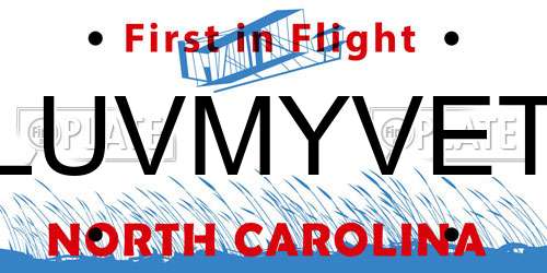 LUVMYVET North Carolina License Plate