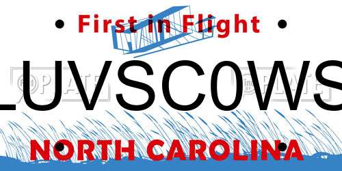 LUVSC0WS North Carolina License Plate