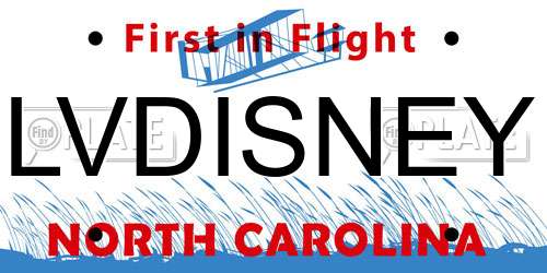 LVDISNEY North Carolina License Plate